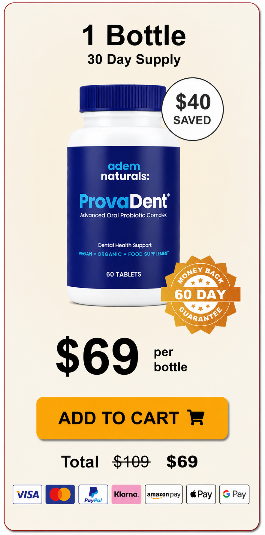 1 bottle Provadent